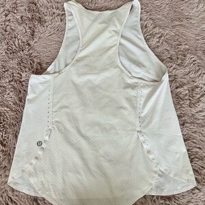 Lululemon Gray and White Cut Out Tank Top